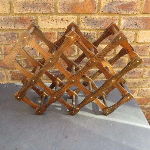 WOODEN FOLDABLE WINE RACK FOR 10 BOTTLES - PLEASE HAVE A LOOK