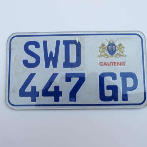 PLASTIC MOTOR BIKE NUMBER PLATE - SWD 447 GP - PLEASE HAVE A LOOK