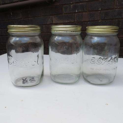 THREE CONSOL PRESERVE JARS - PLEASE HAVE A LOOK