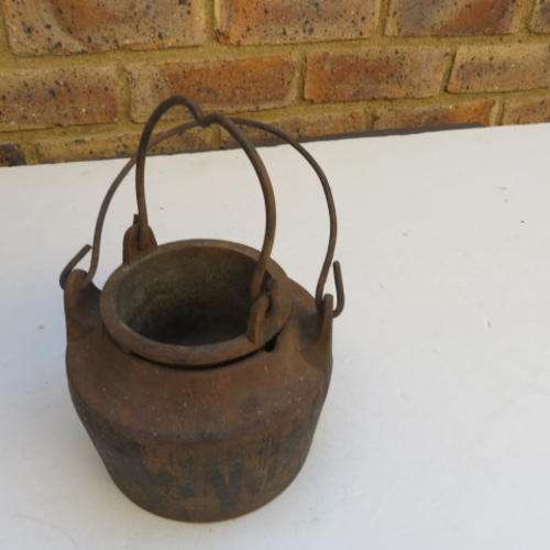 VINTAGE CAST IRON GLUE OR SMELTING DOUBLE POT  - NO. 4/0 - CANNON - DEEPFIELDS