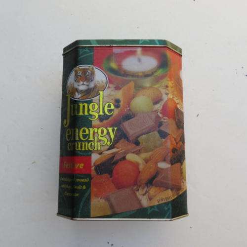 TIN BOX - JUNGLE - ENERGY CRUNCH - 150 X 100 MM - 200 MM HIGH