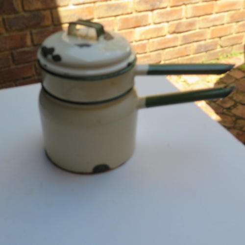 OLD ENAMEL DOUBLE BOILER