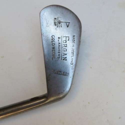 OLD GOLF IRON - FORGAN - ST. ANDREWS - GOLD MEDAL 3 IRON