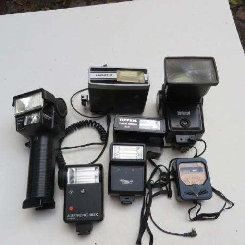 SIX OLD FLASHLIGHTS AND ONE LIGHTMETER - NOT WORKING - FOR RESTORATION OR SPARE PARTS ONLY
