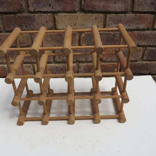 WOODEN WINE RACK - 410 X 200 MM - 320 MM HIGH - FOR 16 BOTTLES