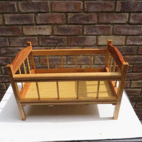 WOODEN DOLLS COT - 540 X 340 MM - 350 MM HIGH
