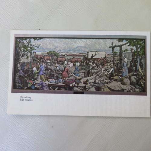 POSTCARD VOORTREKKER MONUMENT - DIE UITTOG / THE EXODUS