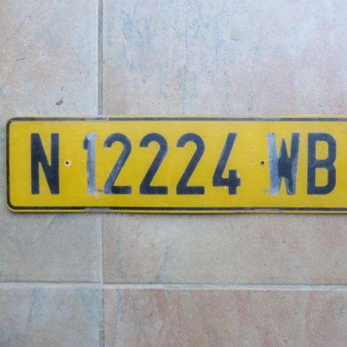 OLD SINGLE PLASTIC NUMBER PLATE - N 12224 WB