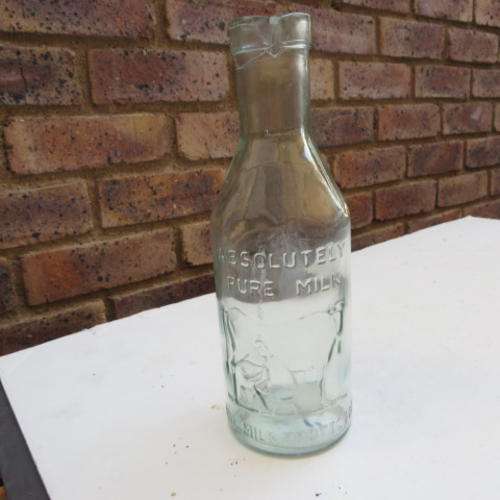 OLD MILK BOTTLE - ABSOLUTELY MILK - THE MILK PROTECTOR