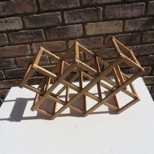 WOODEN FOLDABLE WINE RACK FOR 10 BOTTLES