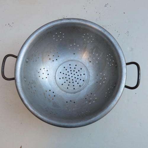 OLD ALUMINIUM COLANDER - 230 MM DIAM.