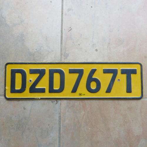 OLD METAL NUMBER PLATE - DZD 767 T