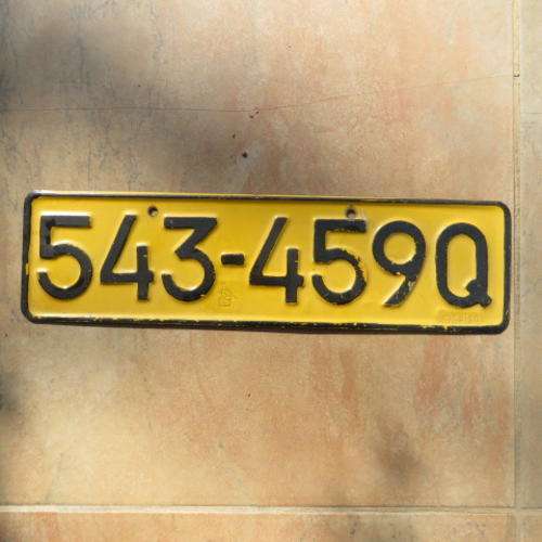 OLD METAL NUMBER PLATE - 543 - 459 Q