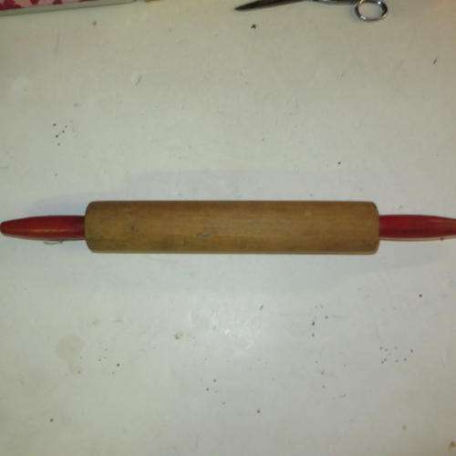 OLD WOODEN ROLLING PIN - 250 MM - 45 MM DIAM. - 420 MM OVERALL