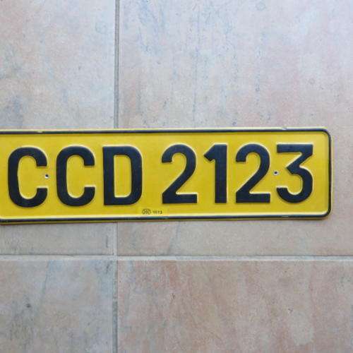OLD SINGLE METAL NUMBER PLATE - CCD 2123
