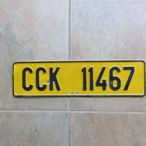 OLD SINGLE METAL NUMBER PLATE - CCK 11467