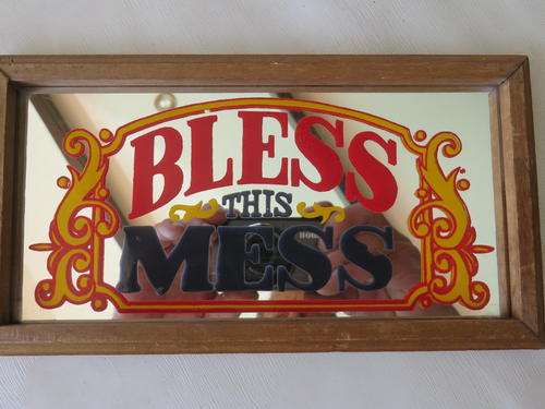 SMALL BAR MIRROR - 215 X 115 MM - BLESS THIS MESS