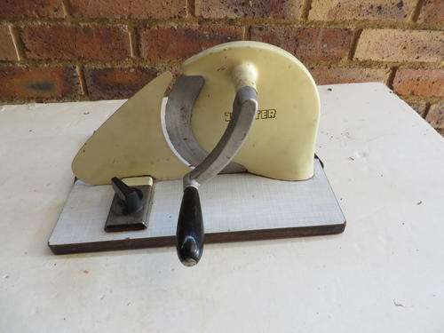 VINTAGE BREAD / MEAT SLICER - JUPITER - WITH FOLDABLE BASE - AS A COLLECTORS ITEM ONLY!!!!!