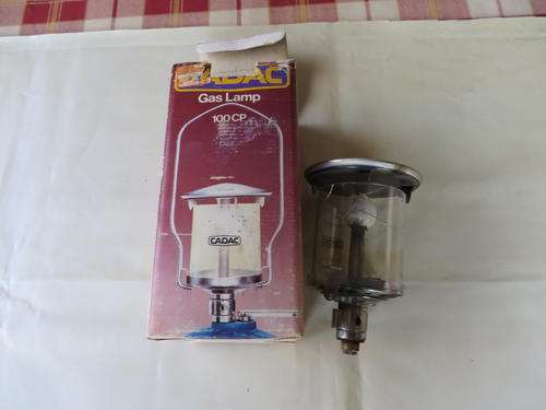 CADAC GAS LAMP - 100 CP - HANDLE IS MISSING AND GLASS IS CRACKED