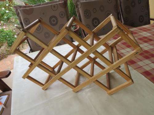 WOODEN FOLDABLE WINE RACK FOR 8 BOTTLES