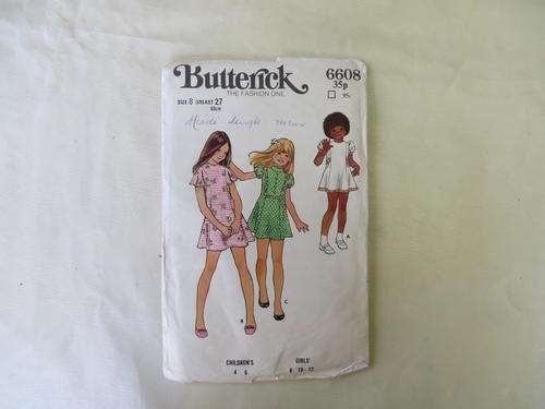 BUTTERICK - PATTERN NO.6608  - SIZE 8 - BREAST 27 - FACTORY FOLDED