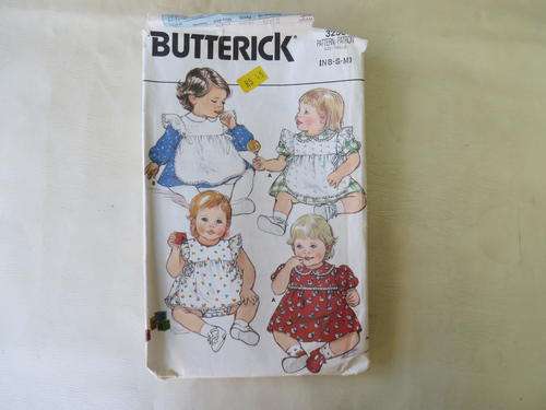 BUTTERICK - PATTERN NO. 3253 - SIZE NB,S,M - FACTORY FOLDED