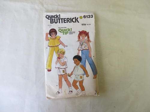 BUTTERICK - PATTERN NO. 6133 - SIZE 3 - FACTORY FOLDED