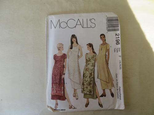 MCCALL'S - PATTERN NO.2196  - SIZE F 16-18-20  - FACTORY FOLDED