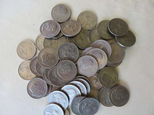 REPUBLIC OF SOUTH AFRICA - 60  TWENTY CENT COINS - 1965 AFRIKAANS  - AS PER SCAN