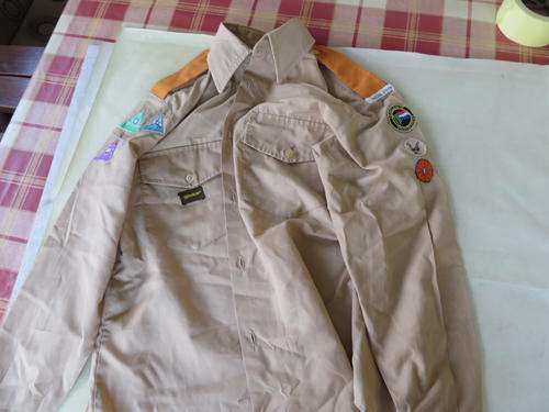 VOORTREKKER BLOUSE WITH VARIOUS BADGES - RACHEL STEYN - SHOULDER 360 MM - LENGHT 530 MM