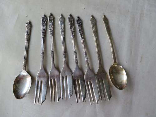 SIX VARIOUS APOSTEL FORKS AND TWO SPOONS - AS PER SCAN