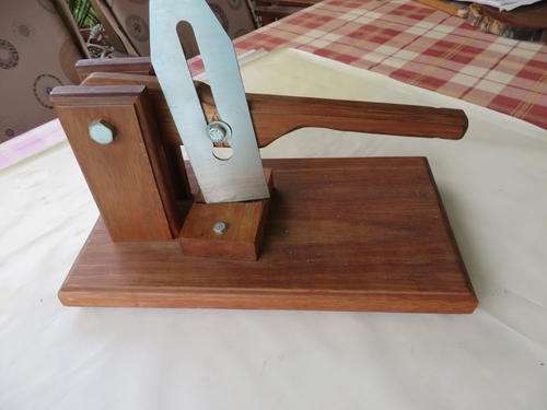 WOODEN BILTONG CUTTER - BASE 350 X 190 MM - 180 MM HIGH - AS PER SCAN