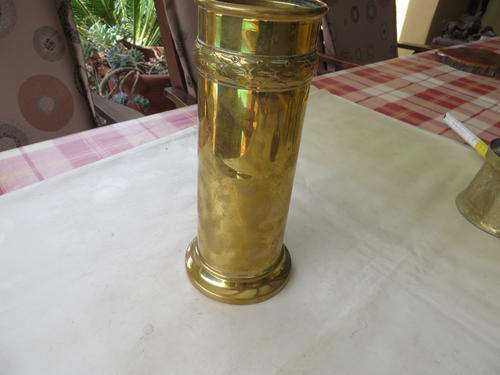 BRASS VASE - 85 MM DIAM - 230 MM HIGH - PELLON WARE - ENGLAND