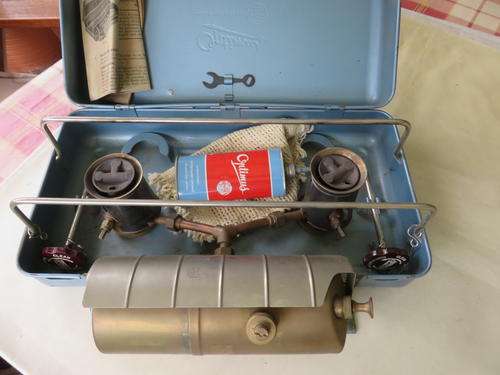 VINTAGE OPTIMUS 22B TWO BURNER PETROL CAMPING STOVE - SWEDEN -  AS PER SCAN