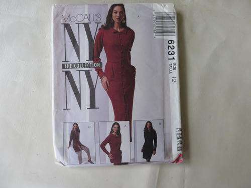 MCCALL'S - PATTERN NO. 6231 - SIZE 12  -  FACTORY FOLDED - AS PER SCAN