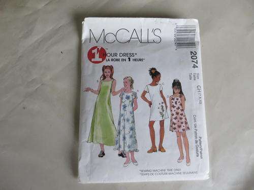 MCCALL'S - PATTERN NO. 2074 - SIZE  CH 7,8,10 -  FACTORY FOLDED - AS PER SCAN