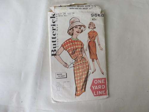 BUTTERICK - PATTERN NO. 9668 - SIZE 14 - BUST 34  - FACTORY FOLDED - AS PER SCAN