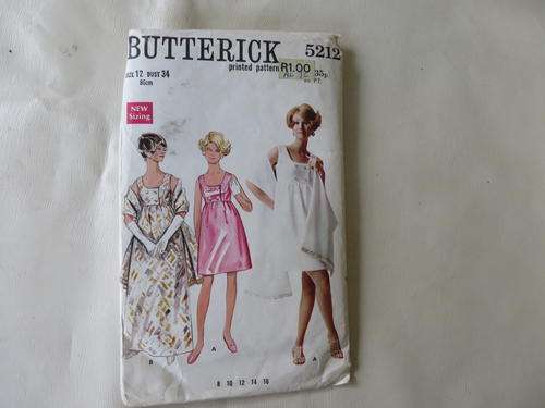 BUTTERICK - PATTERN NO. 5212 - SIZE 12 - BUST 34 - FACTORY FOLDED - AS PER SCAN