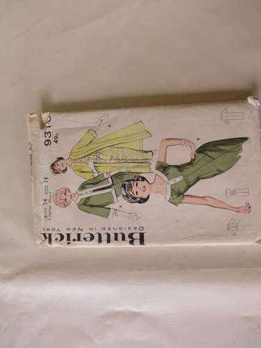 BUTTERICK - PATTERN NO.9310  - SIZE 14 - BUST 34 - FACTORY FOLDED - AS PER SCAN