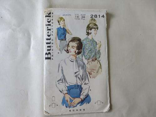 BUTTERICK - PATTERN NO. 2814 - SIZE 16 - BUST 36 - FACTORY FOLDED - AS PER SCAN