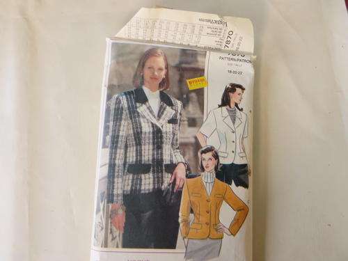 VOGUE - PATTERN NO. 7870 - SIZE 18-20-22 - FACTORY FOLDED - AS PER SCAN