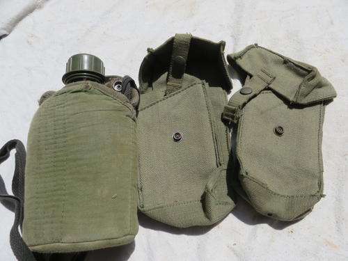 TWO POUCHES AND GREEN PLASTIC WATER BOTTLE - AS PER SCAN