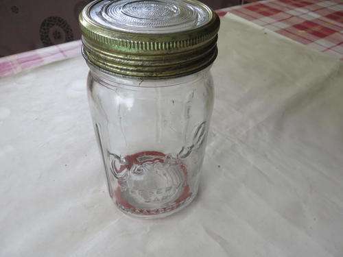 CONSOL PRESERVE JAR / INMAAK BOTTLE - 24 OZS WITH GLASS LID - SCREW RING RUSTY - AS PER SCAN