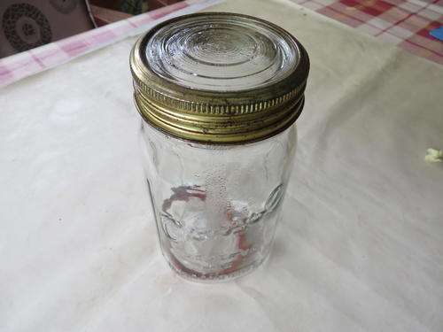 CONSOL PRESERVE JAR / INMAAK BOTTLE - 24 OZS WITH GLASS LID - SCREW RING RUSTY - AS PER SCAN