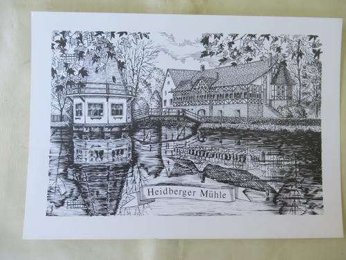 OLD PRINT - HAAN - GERMANY - HEIDBERGER MUEHLE - 295 X 210 MM