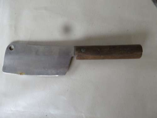 OLD HOUSEHOLD  MEAT CLEAVER - BLADE 120 X 55 MM - 240 MM LONG - AS PER SCAN