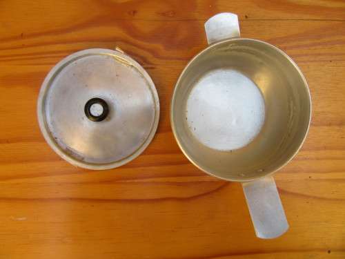 SMALL ALUMINIUM POT - 105 MM DIAM - 50 MM HIGH - AS PER SCAN