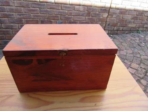 WOODEN VOTING BOX - 300 X 295 MM - 165 MM HIGH - AS PER SCAN