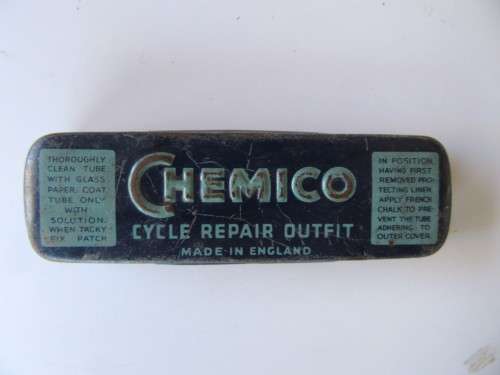 OLD EMPTY CHEMICO CYCLE REPAIR OUTFIT BOX - AS PER SCAN