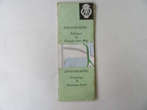 OLD AA ROAD MAP - JOHANNESBURG REFERENCE & THROUGH-ROUTE MAP - AS PER SCAN